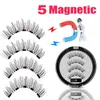 Eyelashes falsas Lekofo 2022 Lote magnético con 5 MAGNET MINK Eyelashe Reutilizable 3D Falso Eye Palestes Maquillaje Faux Cils Magnetique Pweezers 220226