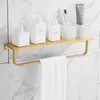 Accessori per il bagno Altri articoli per la toilette da bagno Set di portasciugamani in oro spazzolato Barra di carta Mensola ad angolo Porta scopino Ganci Hardware