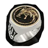 Classic Two Tone Wolf Head Rings for Men Vintage Fashion Punk Gotico Ring Gothic Ring Male Punk Jewelry Anniversary Gift6501997