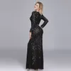 das Mulheres elegantes manga Banquet Evening vestidos longos em torno do pescoço Lace Prom vestidos até o chão Plus Size Mermaid Ocasiões especiais Vestido