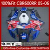 Stampo iniezione carrozzeria per HONDA CBR 600 RR F5 CC 600F5 05-06 Carrozzeria blu rosso stock 72No.66 CBR-600 CBR600 RR CBR600RR 05 06 CBR600F5 CBR 600CC 600RR 2005 2006 Carenatura OEM