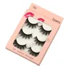 3 Pairs 3D Imitation Mink Hair Eyelash Nature Bushy Crossing Lashes Individual Strip Thick Lash Fake Eyelashes Makeup Tools Pestanas De Pelo De Vison