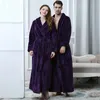 Hommes Hiver Extra Long Épais Chaud Grille Flanelle Peignoir Hommes De Luxe Kimono Peignoir Femmes Sexy Robes Homme Thermique Robe De Chambre T200110