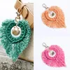 Shell Pendant Macrame Key Chains Women Handväskhängen Handvävd Söt hjärtform Nyckelring Böhmen Tillbehör släpper 221x