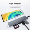 USB C HUB 3.0 6 in 1 Adapter with SD/Micro Card Reader 4K USB-C to HD-MI Compatible for MacBook Pro Air Laptops and Other Type C D269P
