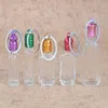 100pcs/lot Mini Empty glass bottle keyring Keychain perfume essential oil pendant bottles For cars Ornament