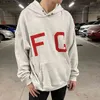 Checked Feel of God Season 7 Main Line Fog Sweater Fg Red Flocking Printed High Street Loose Hoodie