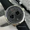 NEW 1884 mens watch montre de luxe VK movement Wristwatches Chronograph Stainless Steel Case Black leather strap Business Metal watches