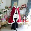 Święta Bożego Narodzenia dorosłe panie Pani Santa Claus Fancy Dress Costume Cloak Cape Cosplay Costumes202m