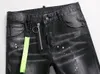 إيطاليا مصمم الجينز الجينز السوداء السوداء الفاخرة ممزق راكب الدراجة النارية السراويل Moto Pant