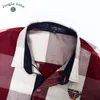 Modelos grandes de tamaño europeo de los hombres de la tela escocesa hit color de impresión camisa de los hombres de manga corta camisa de la solapa marca camisa casual menshirts LJ200925