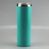 20oz skinny tumbler with rim 20oz powder coated stainless steel skinny cup with lid straw vacuum insulated coffee mug water bottle 20colors