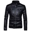 Faux de fourrure pour hommes Vestes en cuir en cuir BOMBER Fashion Hommes Outdiot Moto-Cowboy Veste Punk épais manteaux vêtements