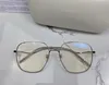 Elegantes gafas de sol cuadradas de metal estilo modelo para mujer con montura de gafas de sol con lentes transparentes 55-17-145 para caja de embalaje de prescripción completa