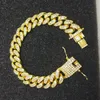 braccialetto con nome in oro Braccialetti con gioielli stile hip hop Bracciale di design Bracciale con diamanti pieni 18 carati Catena cubana da uomo Fornitura di accessori moda