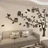 Famille Po Wall Sticker Décorations pour la maison Mur Stricker Arbre Salon TV Fond 3D Acrylique Cadre Photo Stickers Muraux 201211