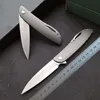 Hoge Kwaliteit Nieuwe Design Flipper Folding Mes 8Cr13Mov Satin Drop Point Blade Roestvrij staal Handvat EDC Sleutelhanger Messen met Detailhandel