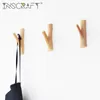 Ganci Rails 1pc Artigianato in legno naturale Ramo di un albero Gancio a muro Decorativo Appendiabiti in legno montato Adesivo autoadesivo Hooks1248D