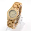 Wristwatches Natural Wooden Watches Stainless Steel Ring Sandalwood Calendar Lady Women Quartz Wrist Watch