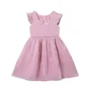 Små tjejer klänning casual rosa toddler baby flicka sundress barn fest klänningar 2-8 år gammal