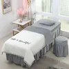 4-6pcs Beautiful Beauty Salon Set di biancheria da letto Massaggio Spa Usa Velluto corallo Ricamo Copripiumino Letto Gonna Trapunta Foglio Personalizzato # 201210