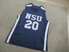 Custom Nova Southeastern Sharks Basketball Jersey NSU #20 costura personalizar qualquer número de homens homens jovens xs-5xl