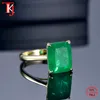 TKJ Emerald Ring Ruby Orygine 100% 925 Silver Panie Square Wedding Engagement 925 Sterling Biżuteria Akcesoria Prezent 220216