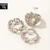 Cluster Rings 3pcs/set Ancient Silver Color For Women Creativity Geometry Hollow Out Metal Alloy Ring Set Party Jewelry