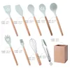 9/11/12-teiliges Kochwerkzeug-Set Premium-Silikon-Küchenkochutensilien-Set mit Aufbewahrungsbox Turner Tongs Spatula Suppenlöffel 201223