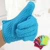 Cozinha Micro-ondas Forno Mitt Luvas de Cozimento Isolamento Térmico Anti Slip Slip Silicone Resistente ao calor de cinco dedos Luvas não tóxicas