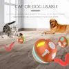 360 Degree Rotating Interactive Dog USB Rolling Ball Led Light Automatic Cat Toy LJ201125