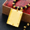 Regali interi intagliati con cura giallo cinese oro 24 carati drago nero ossidiana collana pendente gioielli da uomo 20101371463592008902