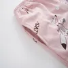 Pigiama Set Primavera Autunno Rosa Cartoon Fox Donna Manica lunga Sleepwear Suit Home Donna Regalo Pigiameria femminile Pijama Mujer Femme Y200708