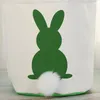 DHL 캔버스 부활절 바구니 토끼 귀 아이들을위한 좋은 품질의 부활절 가방 선물 양동이 만화 토끼 carring 계란 가방
