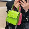 Einkaufstaschen Sommer Kleine PU Leder Crossbody Schulter Für Frauen Dame Trendy Messenger Kette Quadrat Handtaschen Luxus Design Mini 220304