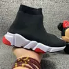 Fashion Speed ​​Trainer Runner Shoes Triple-Black City Sock Knit Breathe Sport Sneaker Girls Boy Youth Children Barn 24-35 EUR