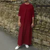 Incerun homens islâmicos árabes kaftan muçulmano abaya manga longa sólida solta o pescoço jubba thobe dubai middle leste mobes plus size