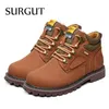 Surgut Winter New Men Boots Buty motocyklowe futro Pluszowe ciepłe modne buty śnieżne jesień mężczyźni swobodne buty robocze na świeżym powietrzu 201204