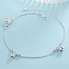 Tobilleras KOFSAC, cuentas redondas brillantes de verano, tobillera con cadena de eslabones de plata esterlina 925 para mujer, joyería, pulsera de tobillo, regalos para niña 4995874