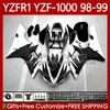 Carrozzeria moto per YAMAHA YZF-R1 YZF1000 YZF R 1 1000 CC 98-01 Bodys 82No.81 YZF Black Flames R1 1000CC 1998 1999 2000 2001 YZF-1000 YZFR1 98 99 00 01 Kit carenatura OEM