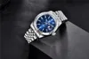 크리스마스 선물 Pagani 디자인 럭셔리 블루 다이얼 Jubilee 시계 스테인레스 스틸 자동 기계 운동 패션 시계 남자 손목 시계