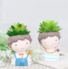 Criativo Cartoon Menino Flowerpot Plantas Plantas Plantador Pote Estilo Europeu Flor Flor Mini Cacto Flor Pot Cardie Casamento Casa Decoração T9i001006