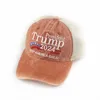 Donald Trump 2024 Baseball Caps Patchwork Washed Outdoor Make Amerika Great Again Hat Republikan President Mesh Sports Cap