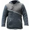 Sweter z dzianiny Mężczyźni z kapturem sweter skoczek streetwear przycięty spadek zimowy modny splenders plus rozmiar szwy z kapturem bluza 1