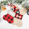 Meias de Natal Ano Novo Buffalo Plaid Forma Osso Grande Animais Stocking Para Cães Xmas Decoração Gift Bag JK2011XB