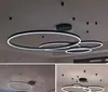 Zwarte ring kroonluchter voor woonkamer luxe led opknoping licht armatuur moderne interieur combinatie cirkel lamp binnenverlichting