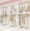 Clothing display rack Commercial Furniture Nano gold iron women's cloth store show shelf combination shelfs on the wall floor hanging racks