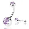 Hot Stainless Steel Belly Button Rings Navel Rings Crystal Rhinestone Body Piercing Bars Jewlery For Women's Bikini Fashion Jewelry