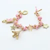 Lovely Girl Bracelet Stars Hearts Jewelry Paris Eiffel Tower Crown Poker Cute Bangle Leather Rope Five-leaf Flower Bracelets