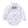 Conjuntos de roupas Romper Roupas Set para Bebé com Capanal Cavalheiro Gentleman Summer Summer Terno Criança Criança Bodysuit Infantil